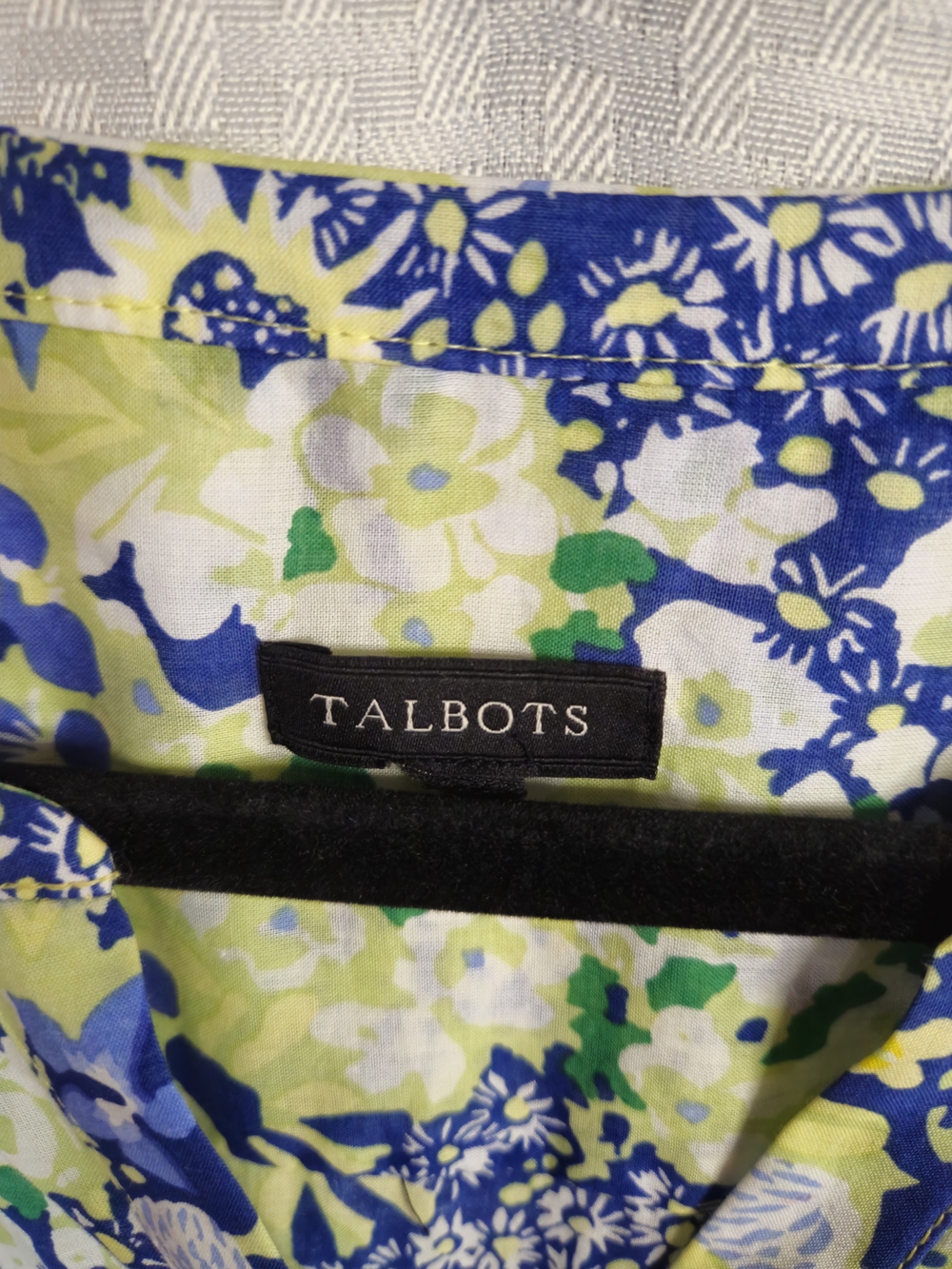 Talbots Blue & Green Floral Tie-Waist Midi Dress Size M 100% Cotton - Picture 5 of 10